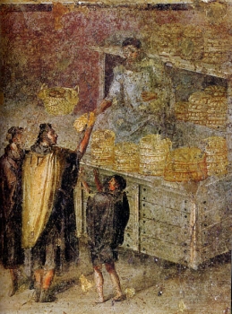 Voedsel (graan/brood) uitdeling aan de armen